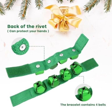 NACHLYNN Christmas Wrist Bells - 8 Pcs for Festive Fun