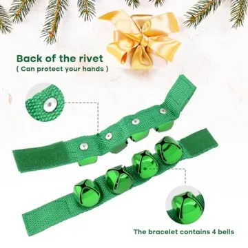 NACHLYNN Christmas Wrist Bells - 8 Pcs for Festive Fun
