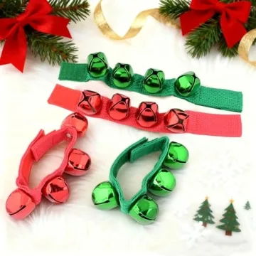 NACHLYNN Christmas Wrist Bells - 8 Pcs for Festive Fun