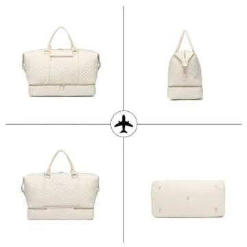 Stylish Travel Duffel Bag for Women with Shoe Compartment