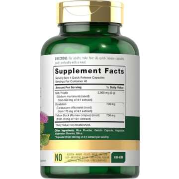 Carlyle Milk Thistle 2000mg | 180 Capsules | Liver Support Supplement with Dandelion & Yellow Dock