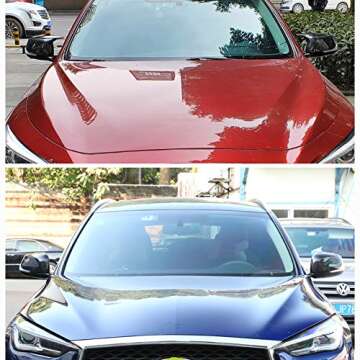 PGTOPONE Real Carbon Fiber Side Mirror Cover Caps for Infiniti Q50 Q50s Sedan 2014-2020 Q60 Q70 QX30 QX50 2015-2020 Side Door Wing Mirror Cap Covers Replacement OEM (Horn design style)