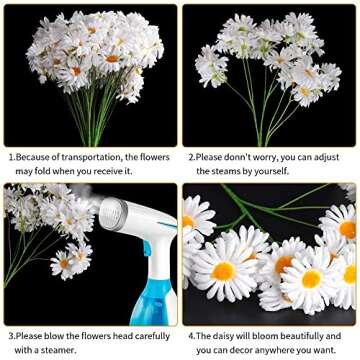 AmyHomie Silk Daisy Flowers for Home & Wedding Decor