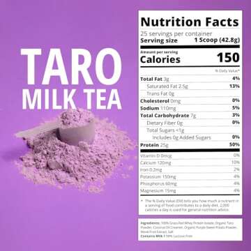 Healthy Boba Tea Protein Taro Milk | 25g Grass-Fed Protein