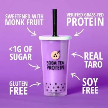 Healthy Boba Tea Protein Taro Milk | 25g Grass-Fed Protein