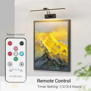 Elavika 2 Pack Picture Light Battery Operated for Wall, 12" Wireless Art Light with Remote, Recharge...