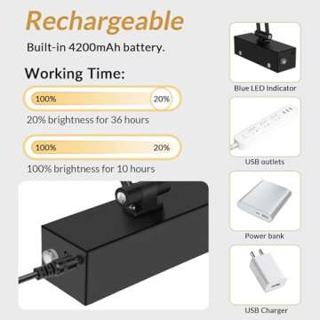 Elavika 2 Pack Picture Light Battery Operated for Wall, 12" Wireless Art Light with Remote, Rechargeable LED Lighting, Dimmable, Timer for Gallery Display Frame Painting, Black