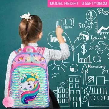 AGSDON Unicorn Backpack Set for Girls - 3PCS Stylish Kit