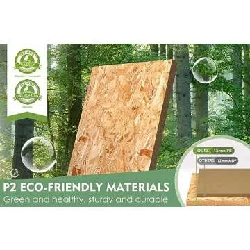 Amunrbrek Litter Box Enclosure for 2 Cats, Cat Litter Box Enclosure Furniture with Double Room, Wooden Litter Box Furniture with Cat Door, Black