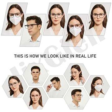 Mytreasure Anti Fog Safety Glasses Goggles for Women Men Blue Light Blocking Protective Glasses Oversize TR Square Frame(Tortoiseshell)