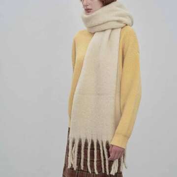 MININAI Women Cashmere Feel Scarf, Soft Warm Winter Scarf for Cold Weather, Christmas Blanket Scarve...