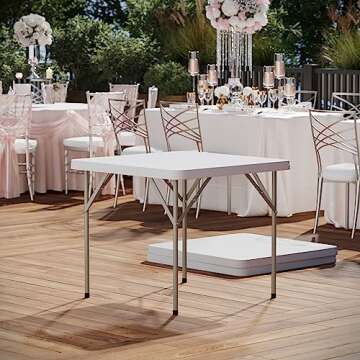 Flash Furniture Elon Folding Event Table - Portable and Durable