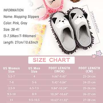 Frjjthchy Cartoon Dog Mop Slippers - Cute Microfiber Cleaners for Home