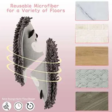 Frjjthchy Cartoon Dog Mop Slippers for Cozy Cleaning Footwear