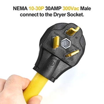 HZXVOGEN Heavy Duty Extension Cord Adapter 10-30P to 6-50R