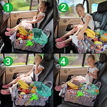 Kids Car Organizer with Cup Holder for Mess-Free Travel