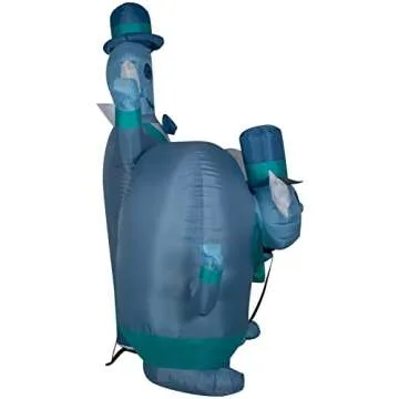 Gemmy Airblown Haunted Mansion Hitchhiking Ghosts Scene Disney, 6 ft Tall, Blue