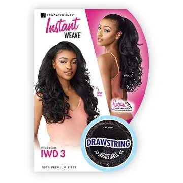 Sensationnel Instant weave half wig - 3 synthetic blendwig adjustable drawstring for seamless hair blending (T2/COPPER)