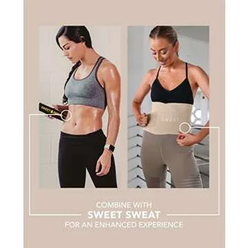 Sweet Sweat Toned Waist Trimmer for Women and Men | Premium Waist Trainer Belt to 'Tone' Your Stomach Area (Quartz, Small)