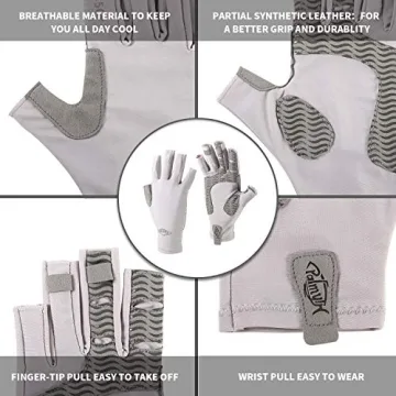 Palmyth UV Protection Fishing Fingerless Gloves UPF50+