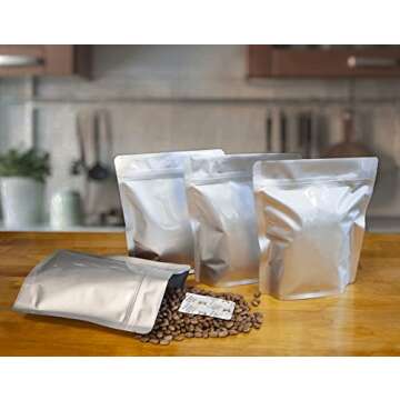 PackFreshUSA Stand-Up Seal-Top Mylar Bags - 100 Pack for Long-Term Food Storage