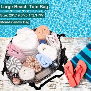 JIANYA Beach Bag Women Waterproof Sandproof Beach Tote Bags with Cooler Top Zipper Large Totes for Beach Pool Travel Daily