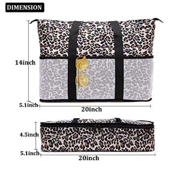 JIANYA Beach Bag Women Waterproof Sandproof Beach Tote Bags with Cooler Top Zipper Large Totes for Beach Pool Travel Daily