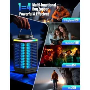 Rechargeable Bug Zapper Outdoor for Patios and Camping