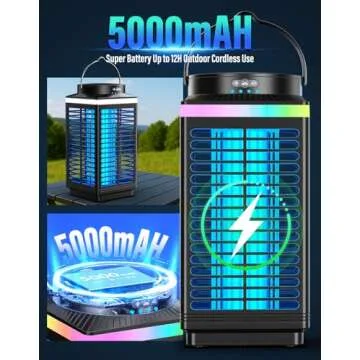 Rechargeable Bug Zapper Outdoor for Patios and Camping