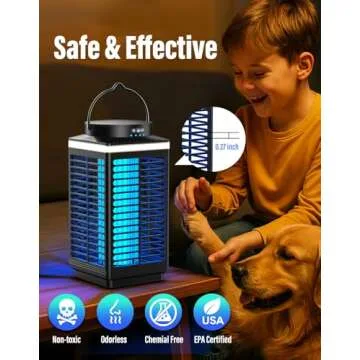 Rechargeable Bug Zapper Outdoor for Patios and Camping