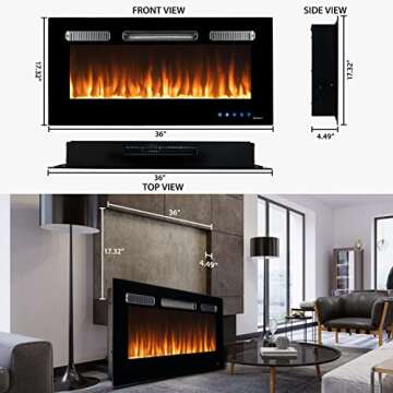 36 Inch Electric Fireplace - Stylish & Versatile Heat Solution