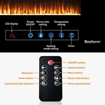 36 Inch Electric Fireplace - Stylish & Versatile Heat Solution