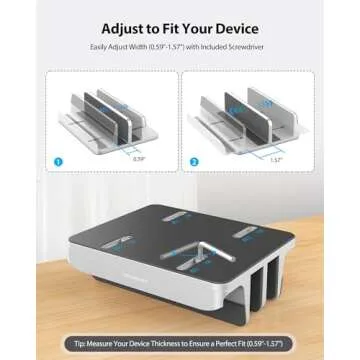 AboveTEK 3-Slot Vertical Laptop Stand - Aluminum Desk Holder