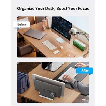 AboveTEK 3-Slot Vertical Laptop Stand - Aluminum Desk Holder