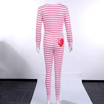 Women’s Striped One Piece Pajamas Valentine Jumpsuit