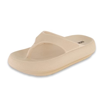 CUSHIONAIRE Women's Fling Recovery Cloud Pool Slides Sandal - Comfort & Style in Khaki
