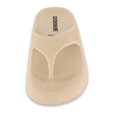 CUSHIONAIRE Women's Khaki Cloud Slides for Ultimate Comfort