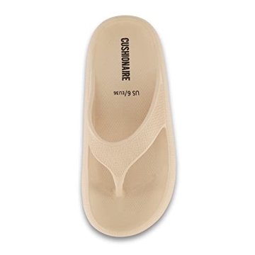 CUSHIONAIRE Women's Khaki Cloud Slides for Ultimate Comfort