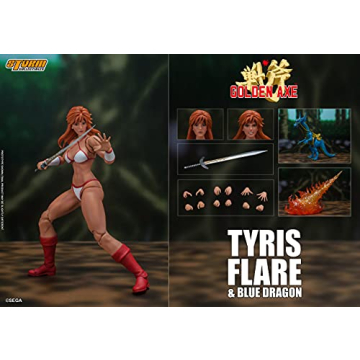 Tyris Flare & Blue Dragon Action Figure | Golden Axe Collectible