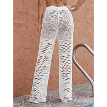 Chic Crochet Beach Cover-Up Pants for Stylish Women