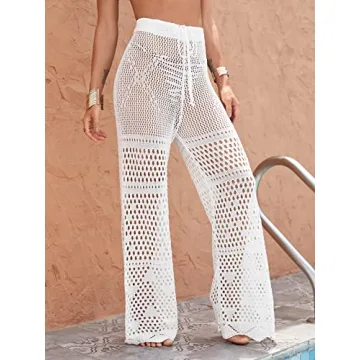Chic Crochet Beach Cover-Up Pants for Stylish Women