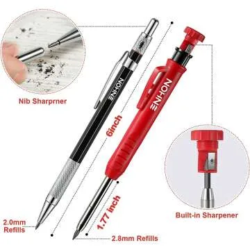 Carpenter Pencils Set: Mechanical & Marker Tools