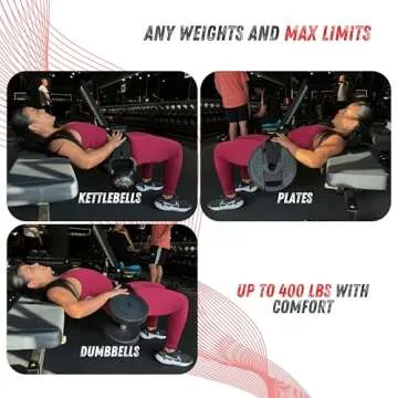 Sboddy Hip Thrust Belt For Dumbbells Heavy, Kettlebells, Plates, Hip Thrust Band for Women/Men, Double Hook & Loop Booty Builder, Glute Workout Equipment for All Shapes, Use at Home/Gym