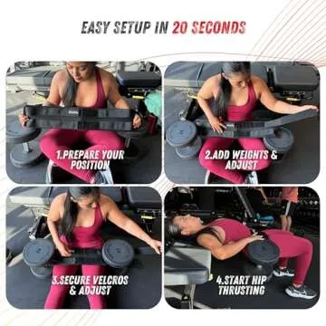 Sboddy Hip Thrust Belt For Dumbbells Heavy, Kettlebells, Plates, Hip Thrust Band for Women/Men, Double Hook & Loop Booty Builder, Glute Workout Equipment for All Shapes, Use at Home/Gym