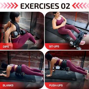 Sboddy Hip Thrust Belt For Dumbbells Heavy, Kettlebells, Plates, Hip Thrust Band for Women/Men, Double Hook & Loop Booty Builder, Glute Workout Equipment for All Shapes, Use at Home/Gym