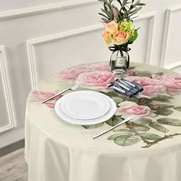 OREZI Round Table Cloths for Spring Decor and Parties
