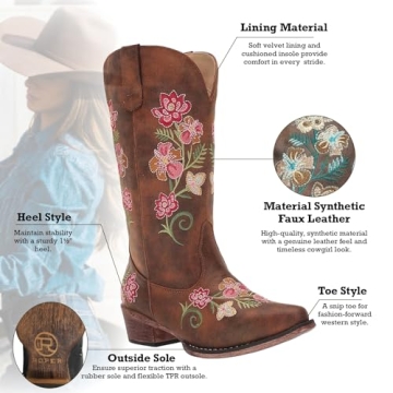 Stylish Roper Women’s Riley Floral Boots for Comfort