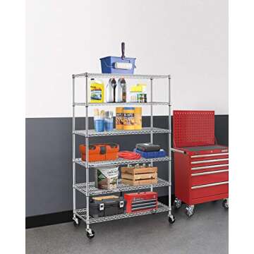 BestOffice 18x48x72 Storage Shelves Commercial Heavy Duty Metal Shelves Garage Organizer Wire Rack S...