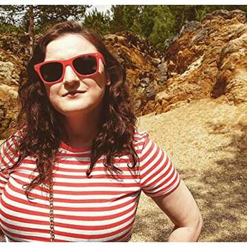 YQVIE 20 Pack Wholesale Adult Sunglasses for Men Women in Bulk 70s Retro Cheap Glasses for Party Supplies (Red)