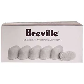 Breville Charcoal Filters Espresso Machines BES878, BES870 and BES840, 6 Count (Pack of 1), White